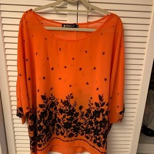Allegra K xl sheer orange and Black